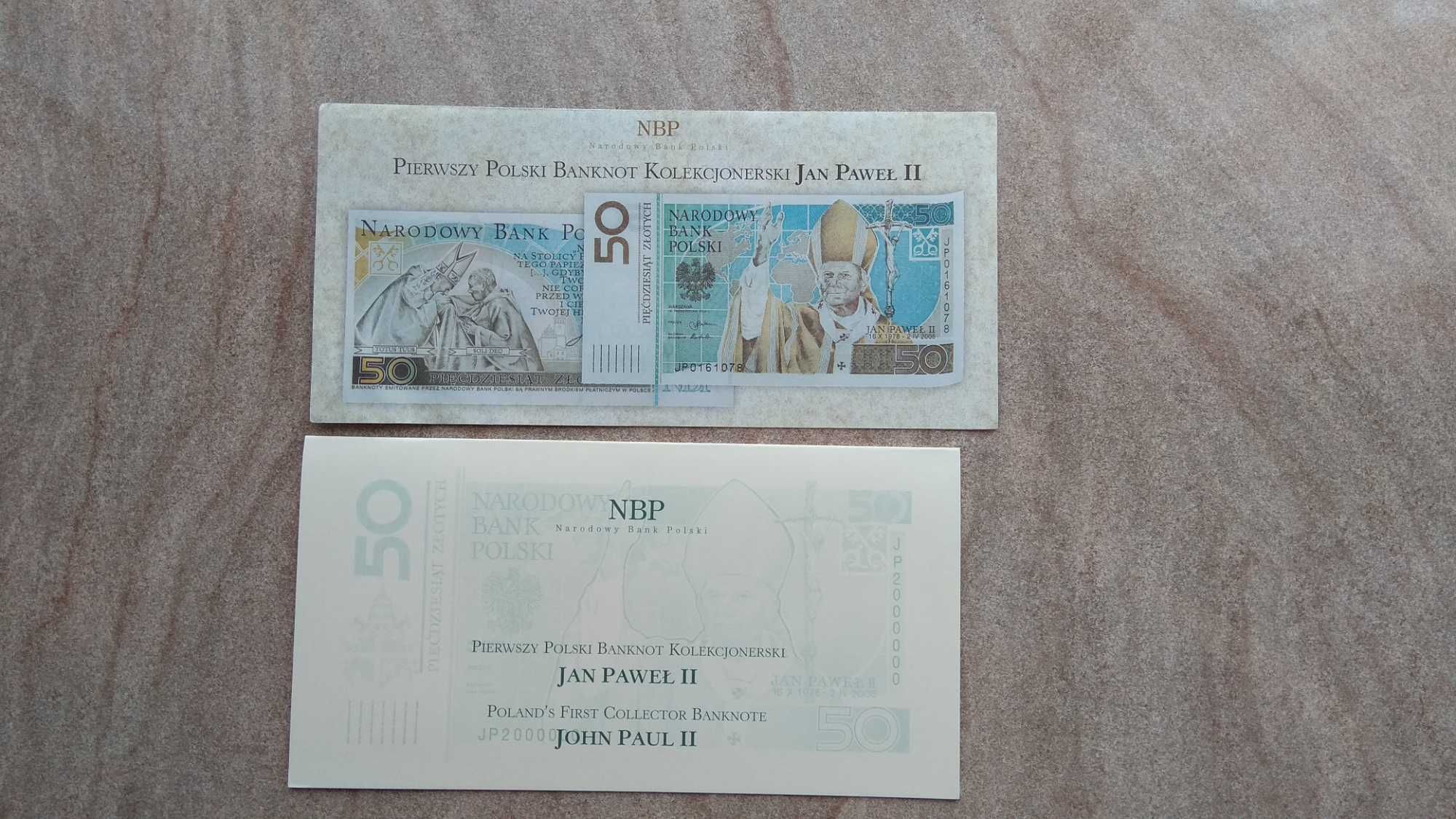 bardzo piękny banknot kolekcjonerski z papieżem Janem Pawłem II