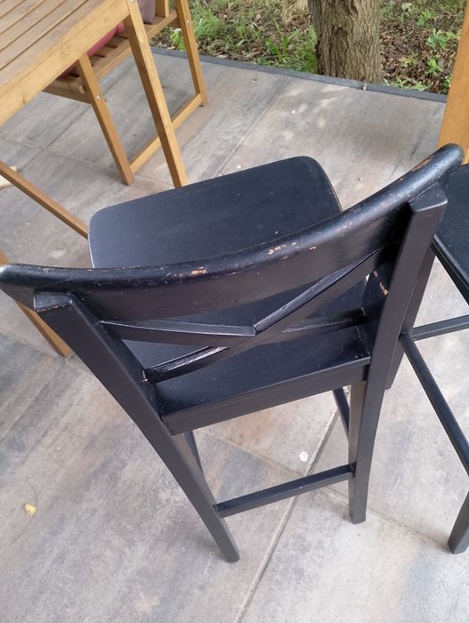 Zestaw 2x krzesło czarne drewniane krzesła Ingolf stołki barowe hokery