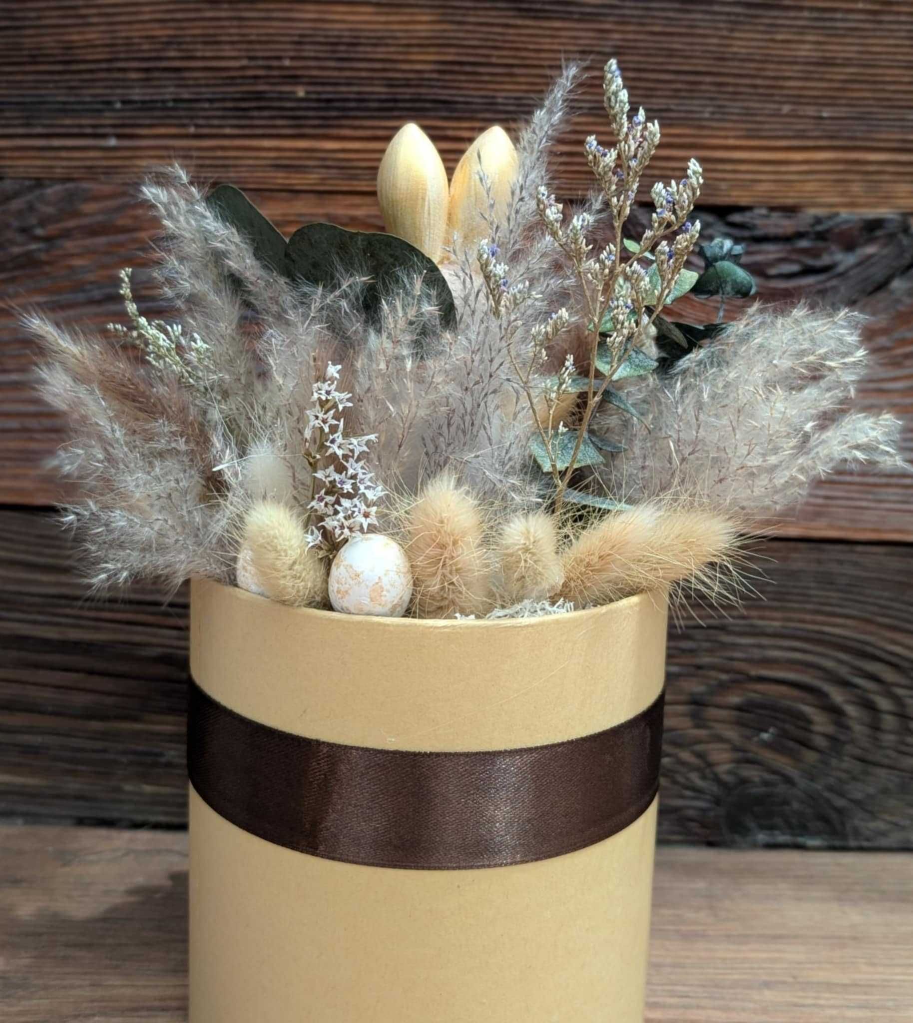 Flowerbox Wielkanocny Naturalny Susz Skrzat Gnom