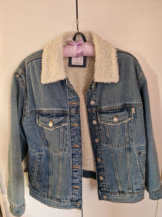 Kurtka jeansowa z kożuchem bershka XS 34