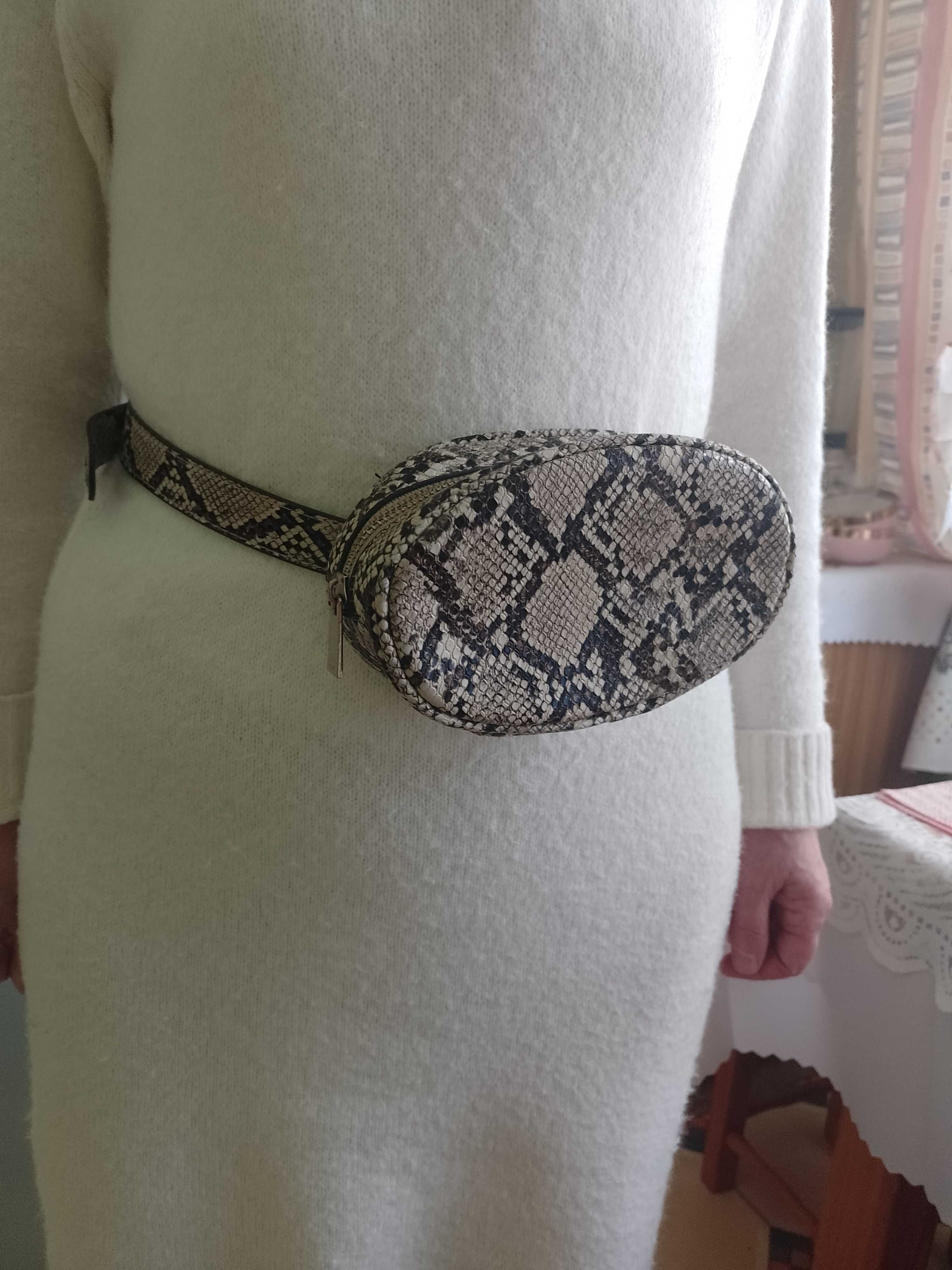 Biodrowa saszetka, z Madrytty torebka nerka, skóra węża