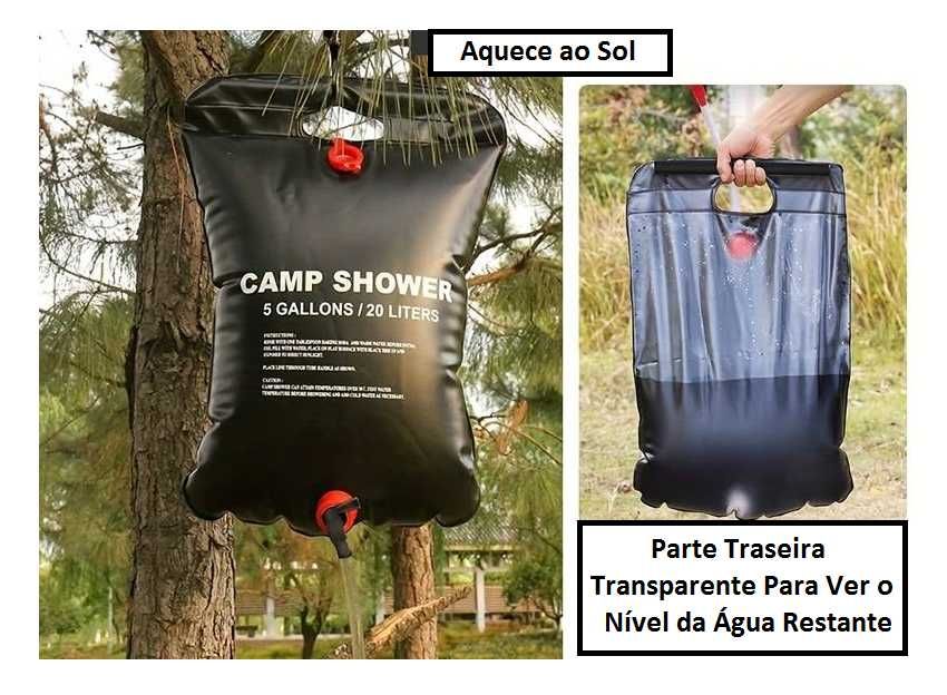 Chuveiro Solar Portátil Compacto 20 Litros