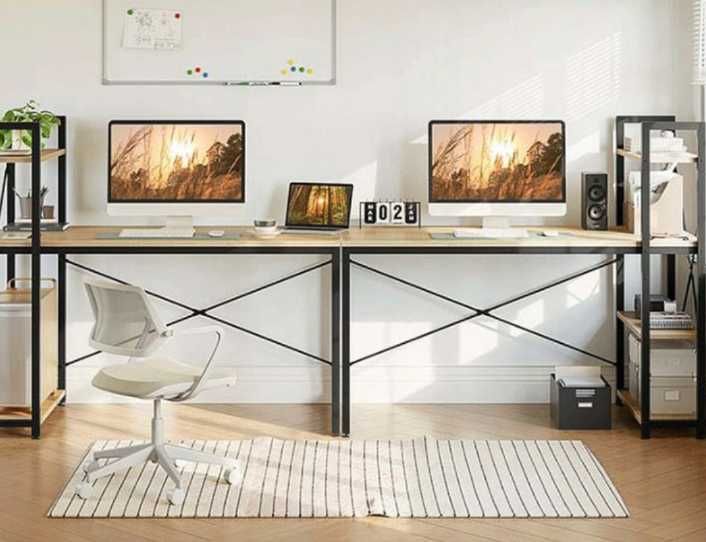 Nowe Biurko Komputerowe Loft Regał Gamingowe 71x54x120cm Dąb do Pokoju