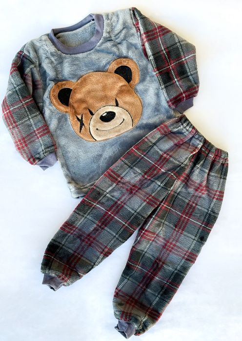 Тепла плюшева піжама Домашній костюм для хлопчика Махрова піжама