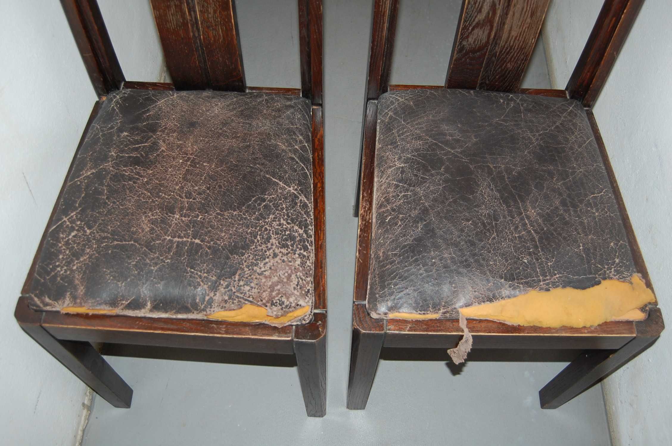 Krzesła ART DECO - lite drewno dębowe - 2 szt. - 1920 r