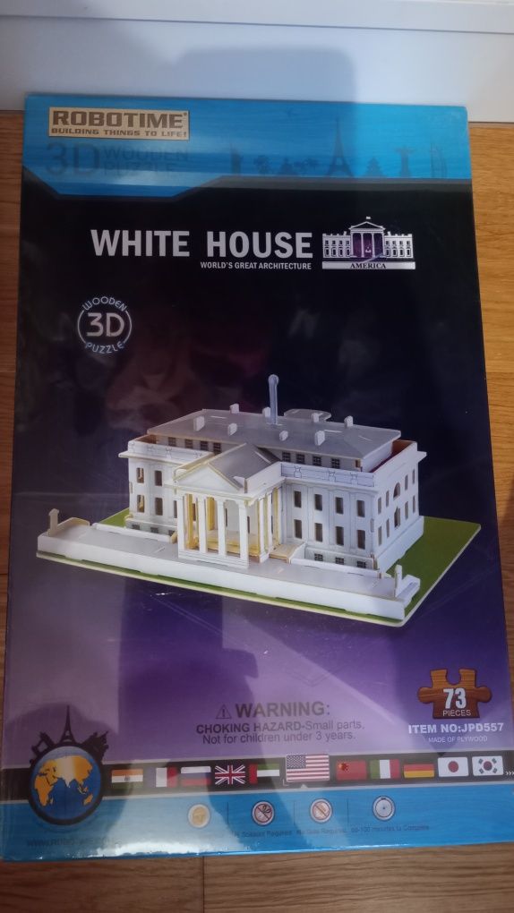 Robotime biały dom puzzle 3D