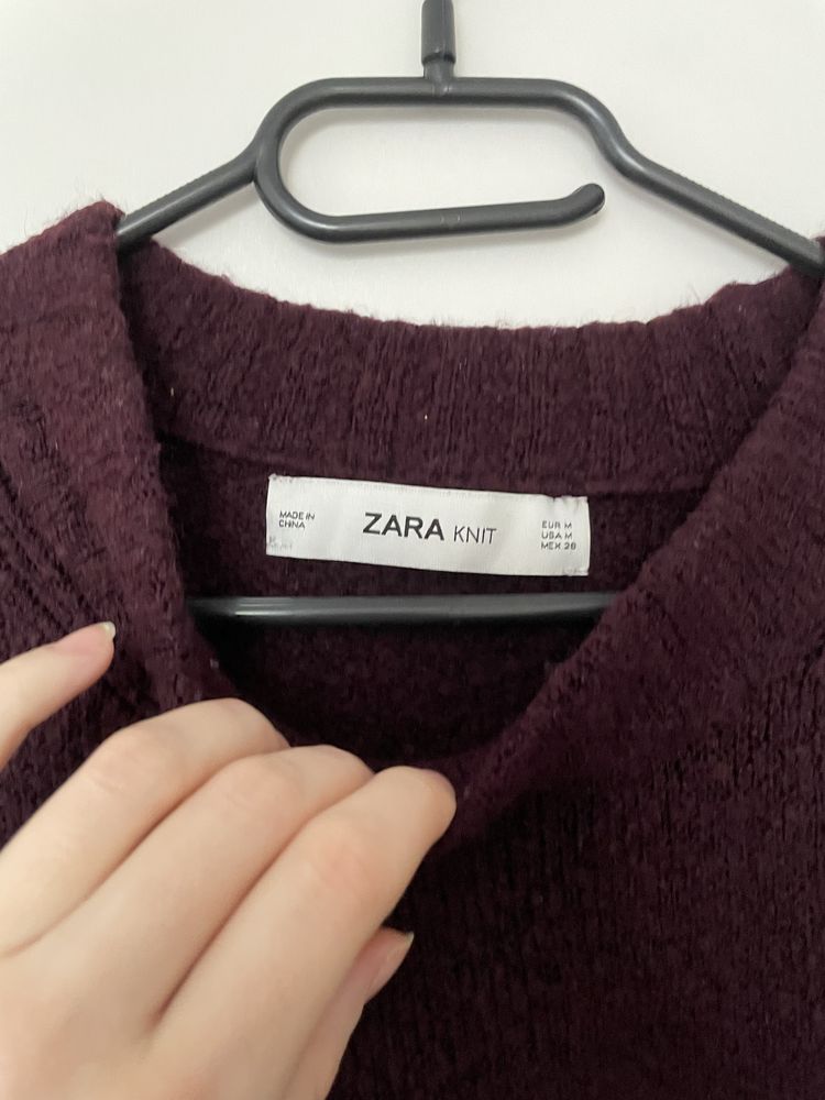 Sweter Zara burgundowy rozm M