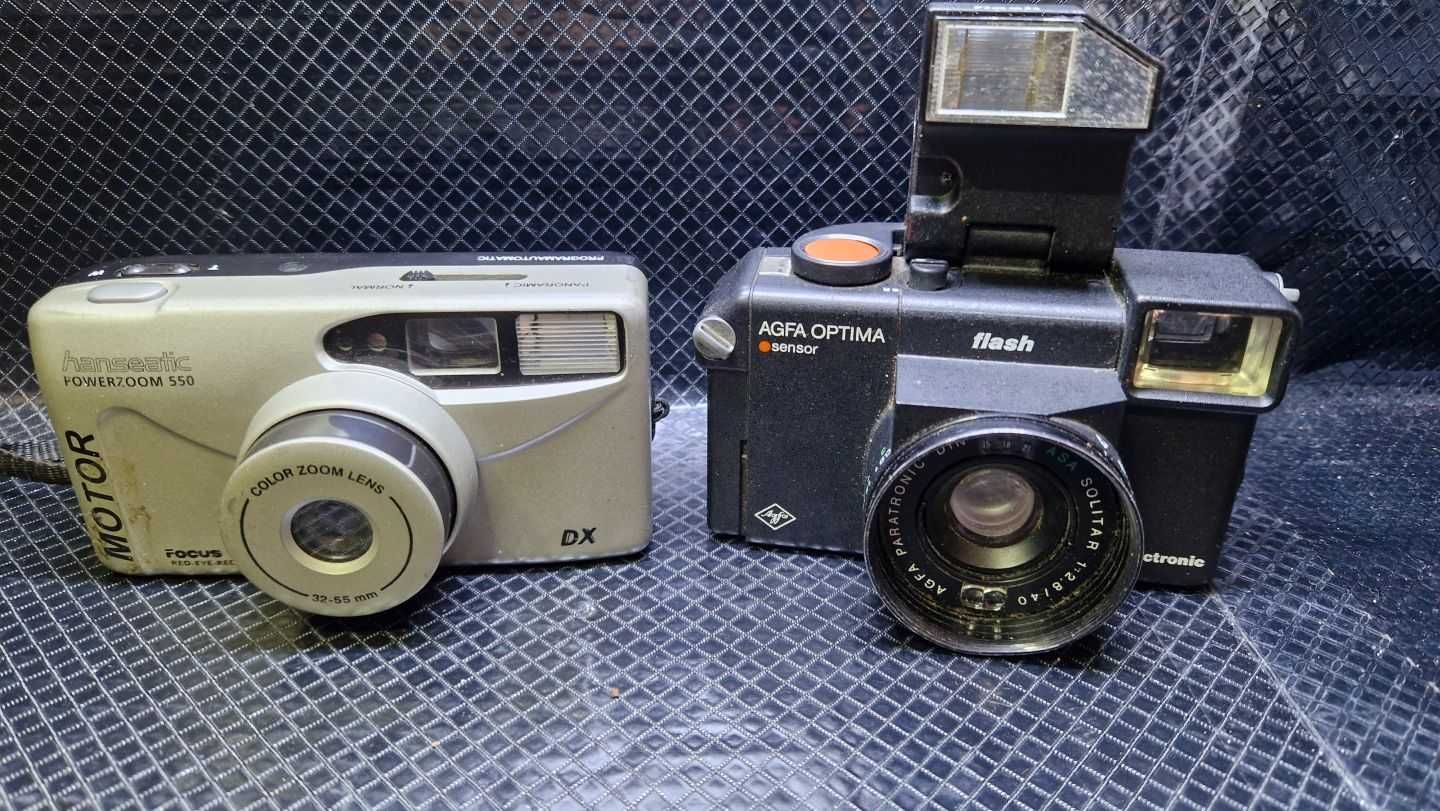 Dwa aparaty fotograficzne AGFA OPTIMA SENSOR i Hanseatic Powerzoom 550