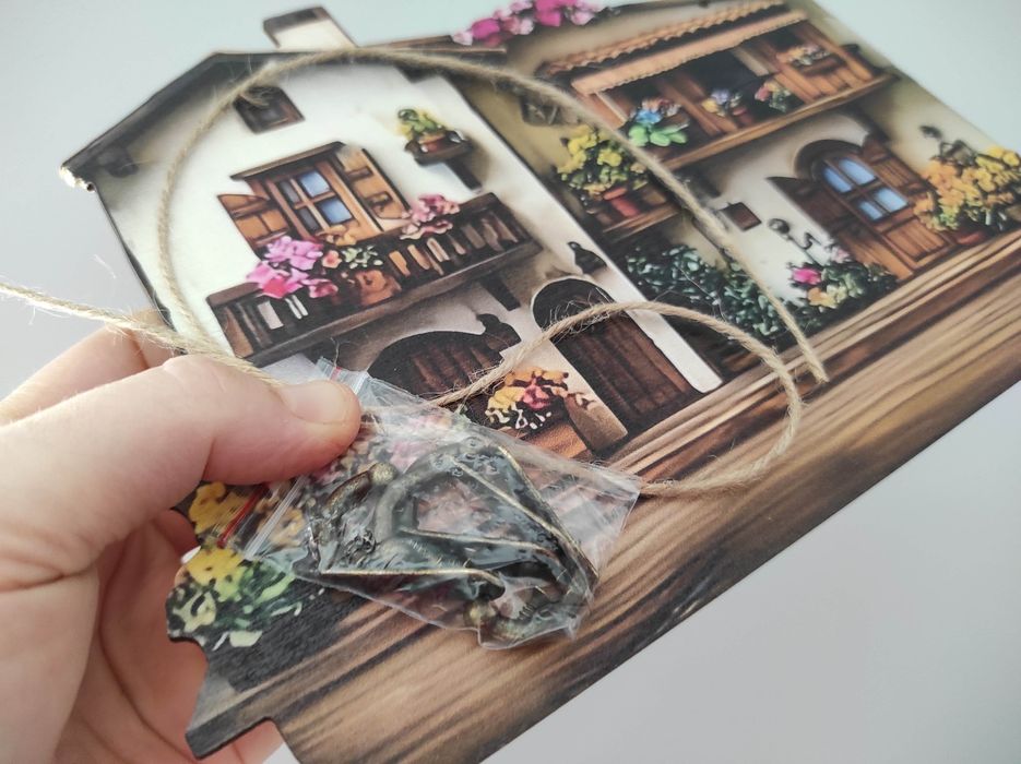 Nowy drewniany wieszak ścienny na klucze dekoracja ścienna