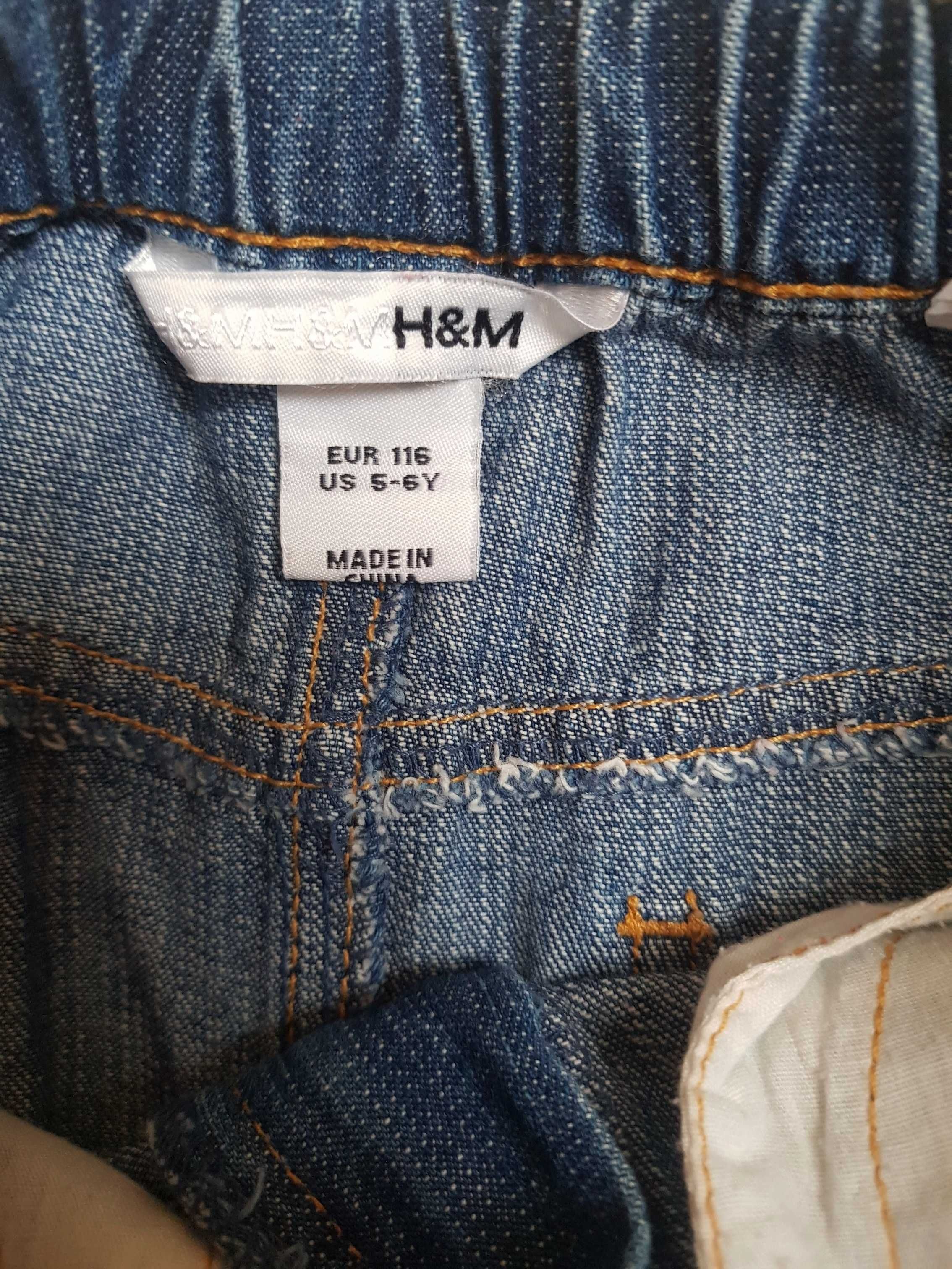 spódnica jeansowa haftowana w kwiatki H&M 116 jak nowa