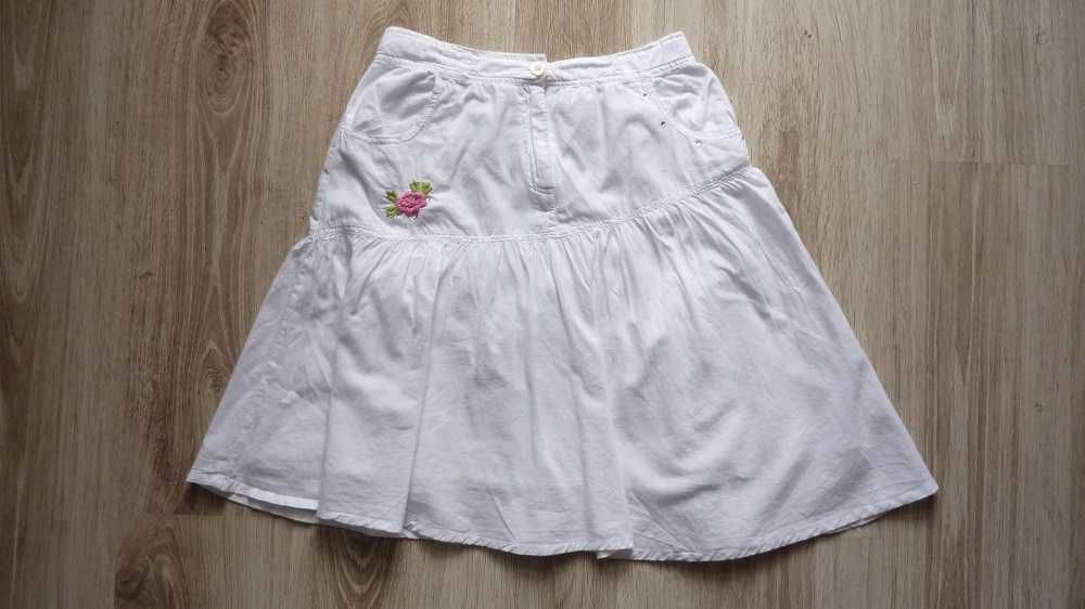 Spódnica krótka rozkloszowana biała rozmiar 158-164
