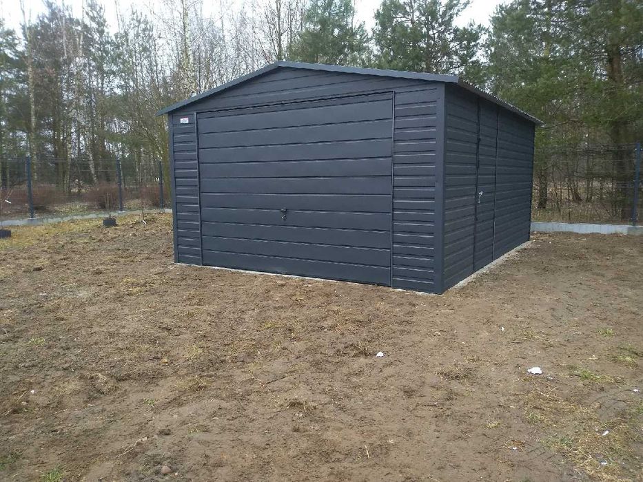 Garaż blaszany blaszak dach dwuspadowy 4x5 PRODUCENT różne wymiary (3)