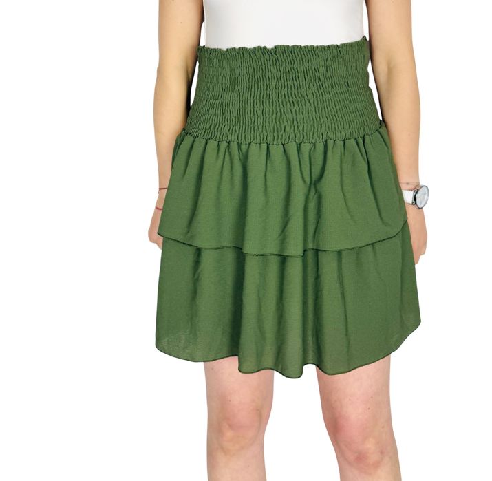 Zielona spódnica z falbanami i gumką M 38