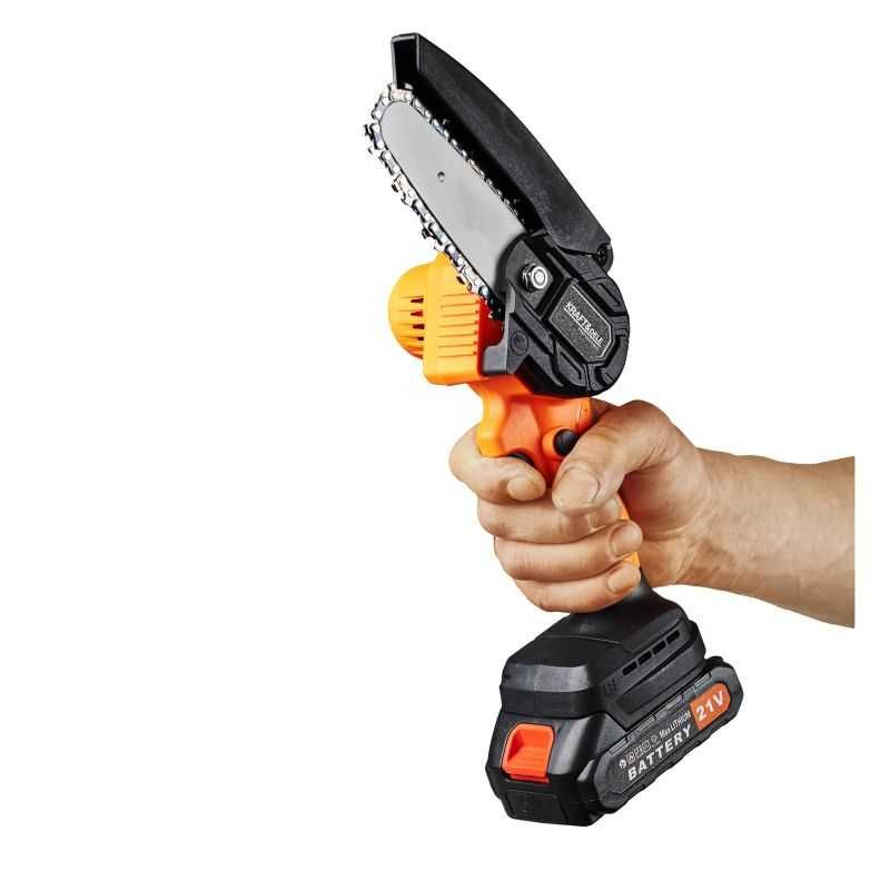 AKUMULATOROWA piła łańcuchowa 4" mini pilarka 4 cale 21V 1.5Ah ZESTAW