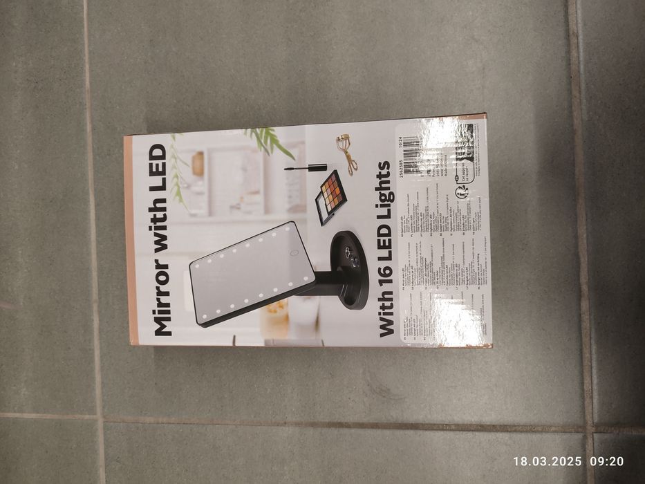 Nowe prostokątne czarne lusterko kosmetyczne