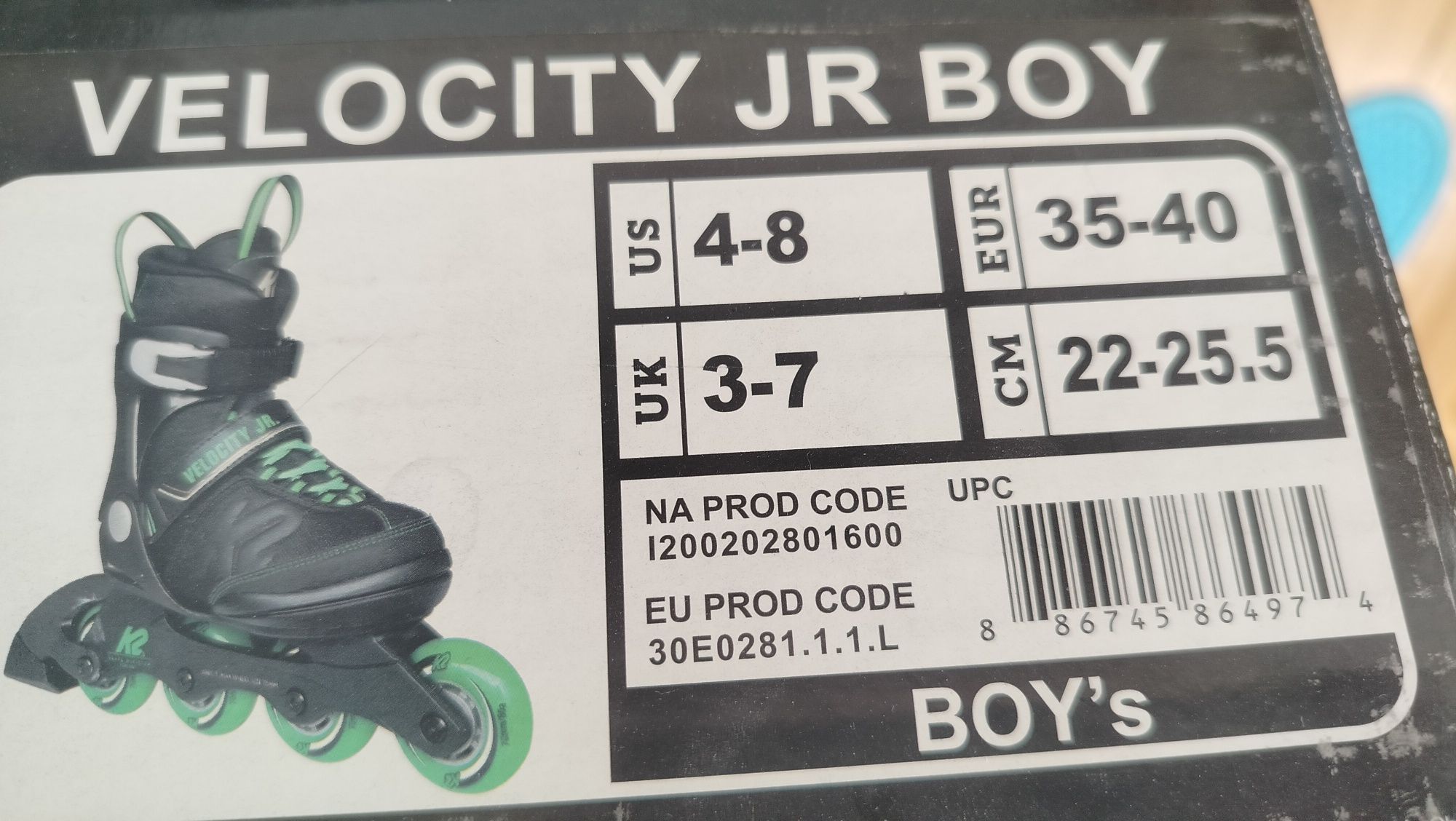 Rolki K2 Velocity jr Boy 35-40 + ochraniacze gratis