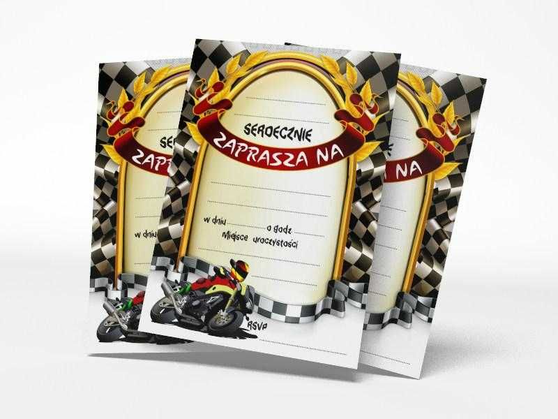 Zaproszenia na urodziny impreze+koperta GRATIS motor fan motocross