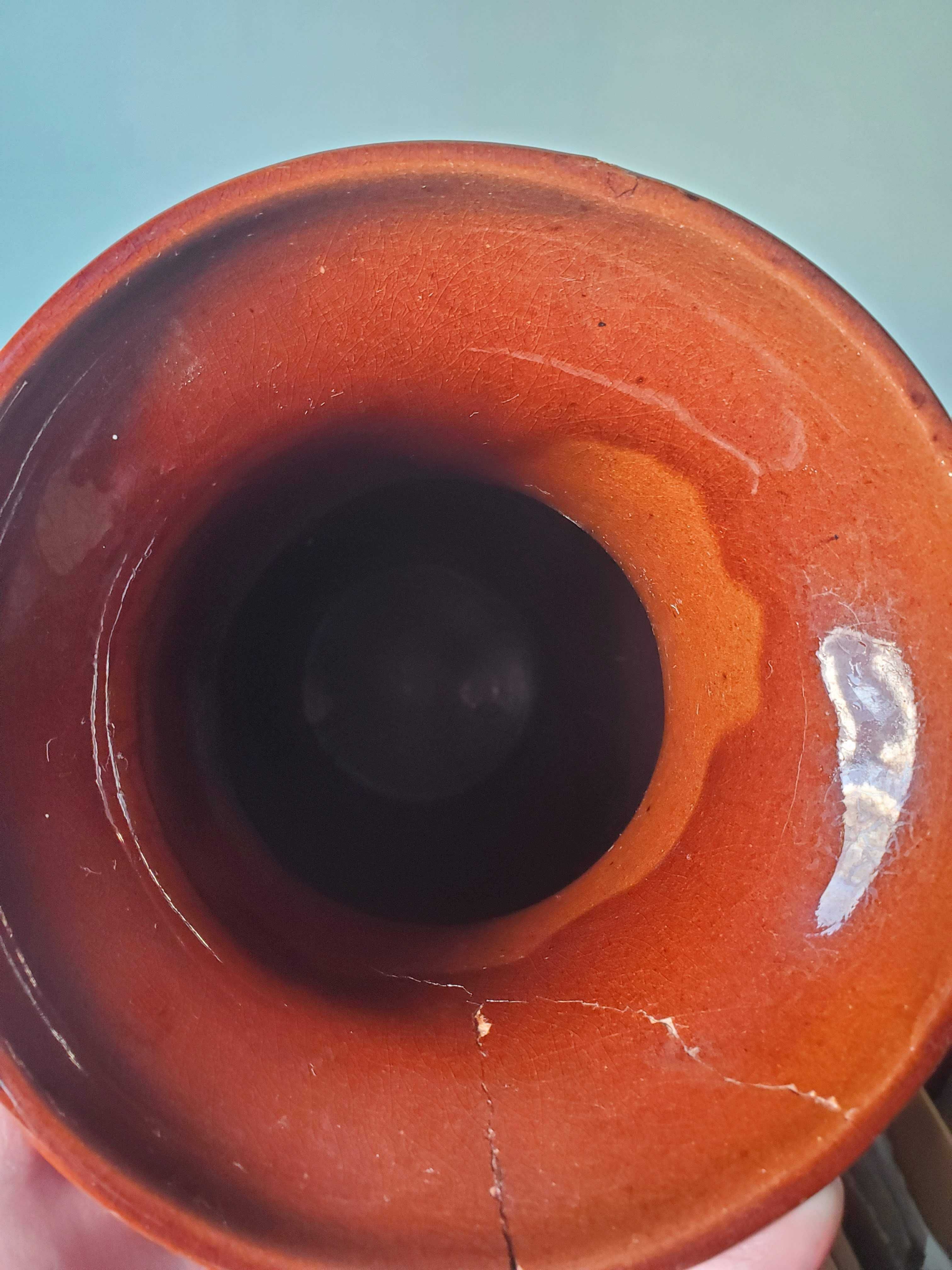 wazon ceramiczny szkliwowy brąz