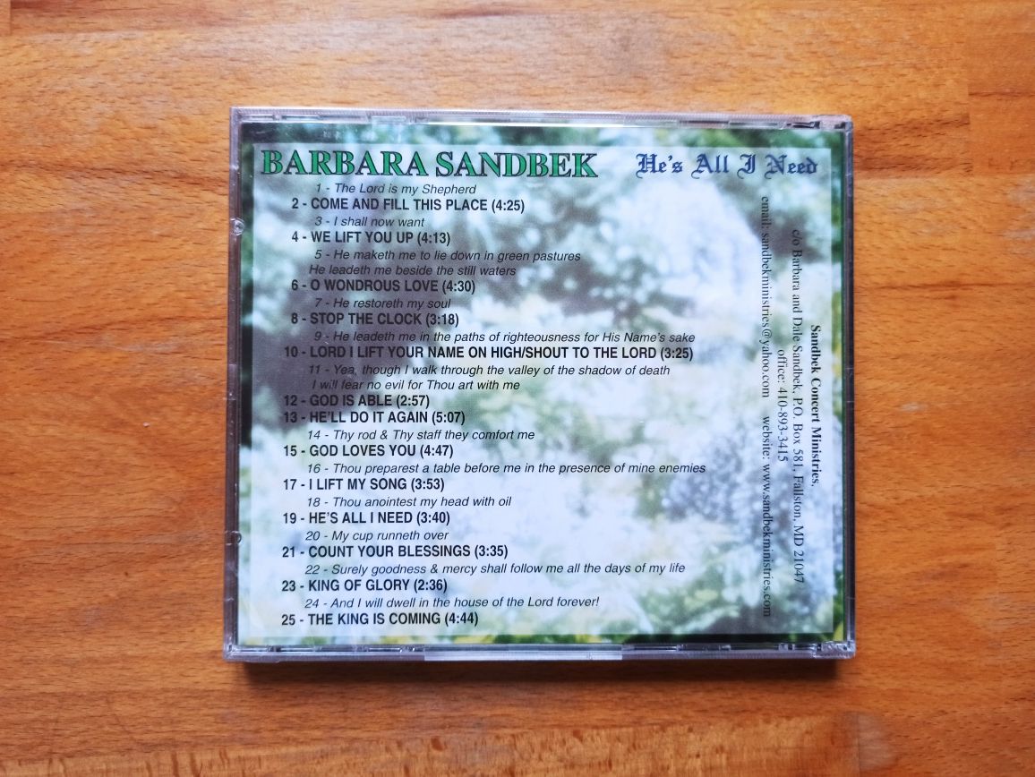 CD-диск  Barbara Sandbek "He's All I Need"