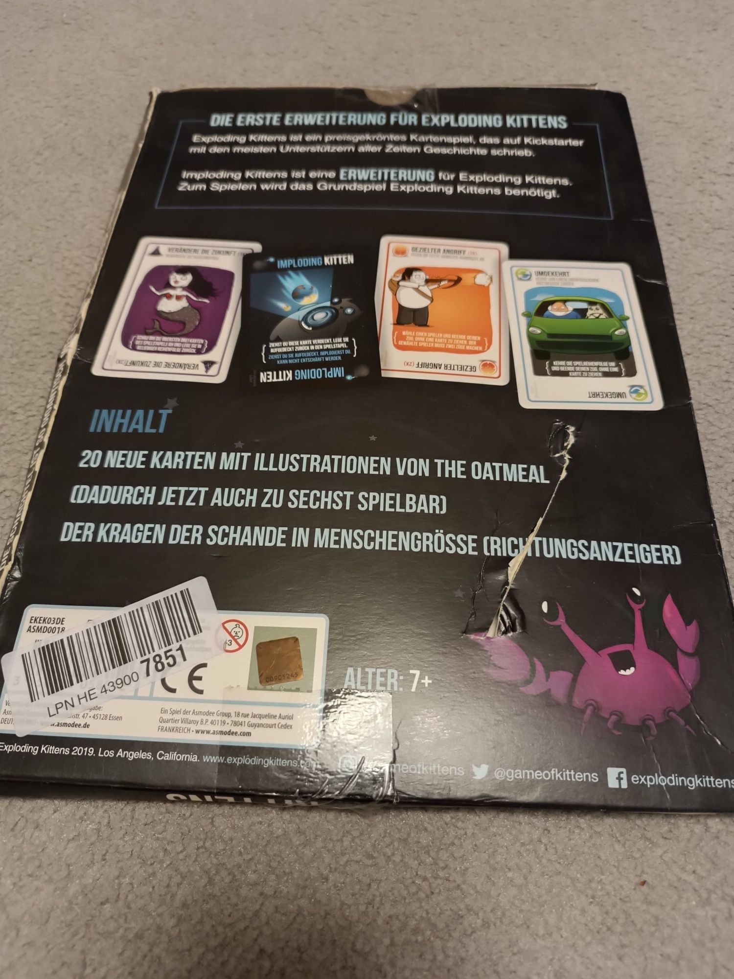 Implodujące kotki - dodatek do gry Exploding Kittens -wersja niemiecka