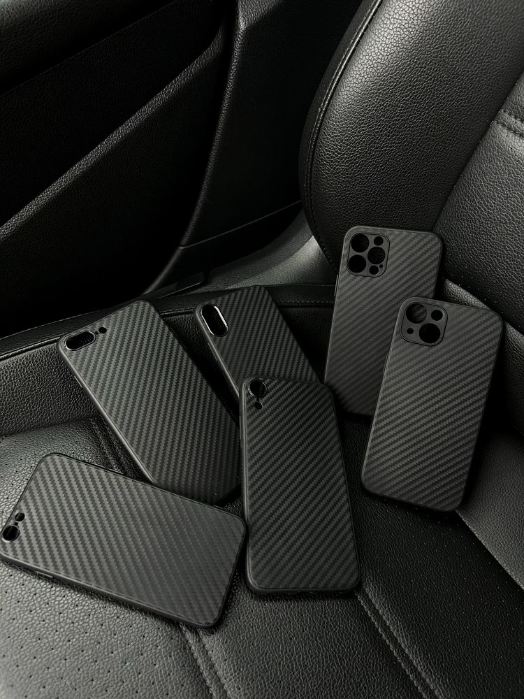 Кейс тонкий чорний карбон case iphone 11 айфон carbon carbon