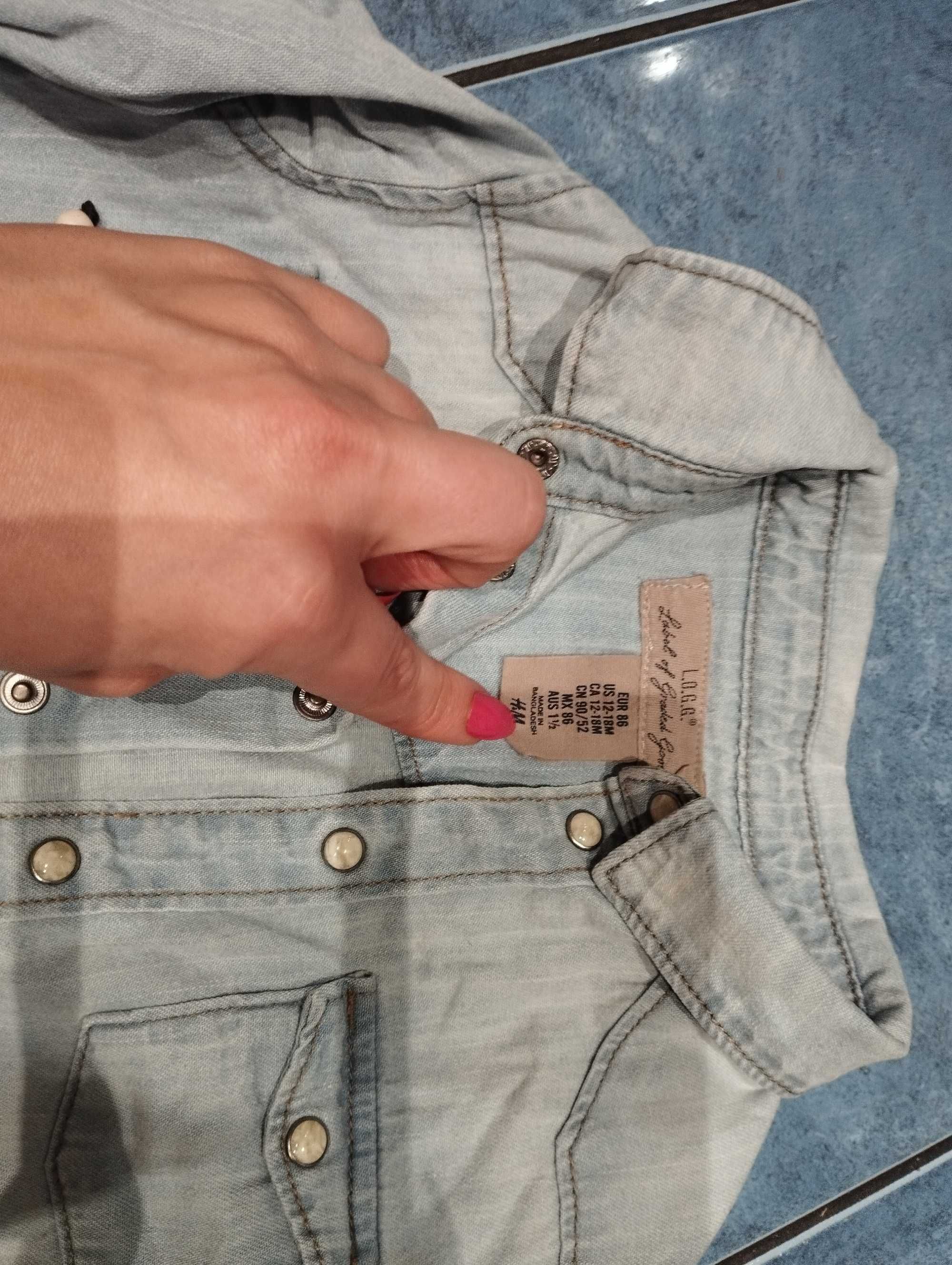 Koszula jeansowa h&M 86