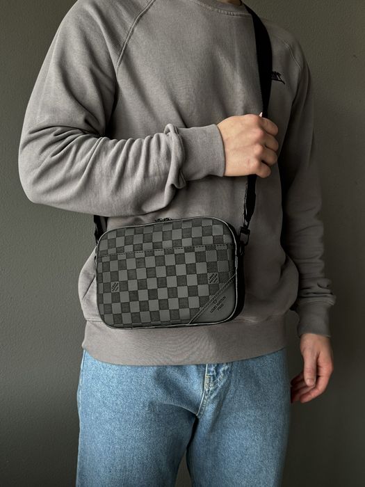 Чоловіча сумка Louis Vuitton мужская сумка барсетка 2в1 дуо клатч