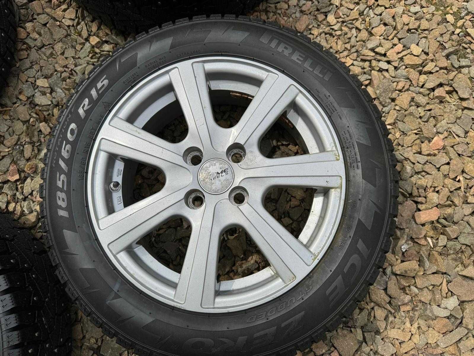 Felgi Alu PRIMO WHEELS 185/60 R15 + opony na lód PIRELLI ICE ZERO