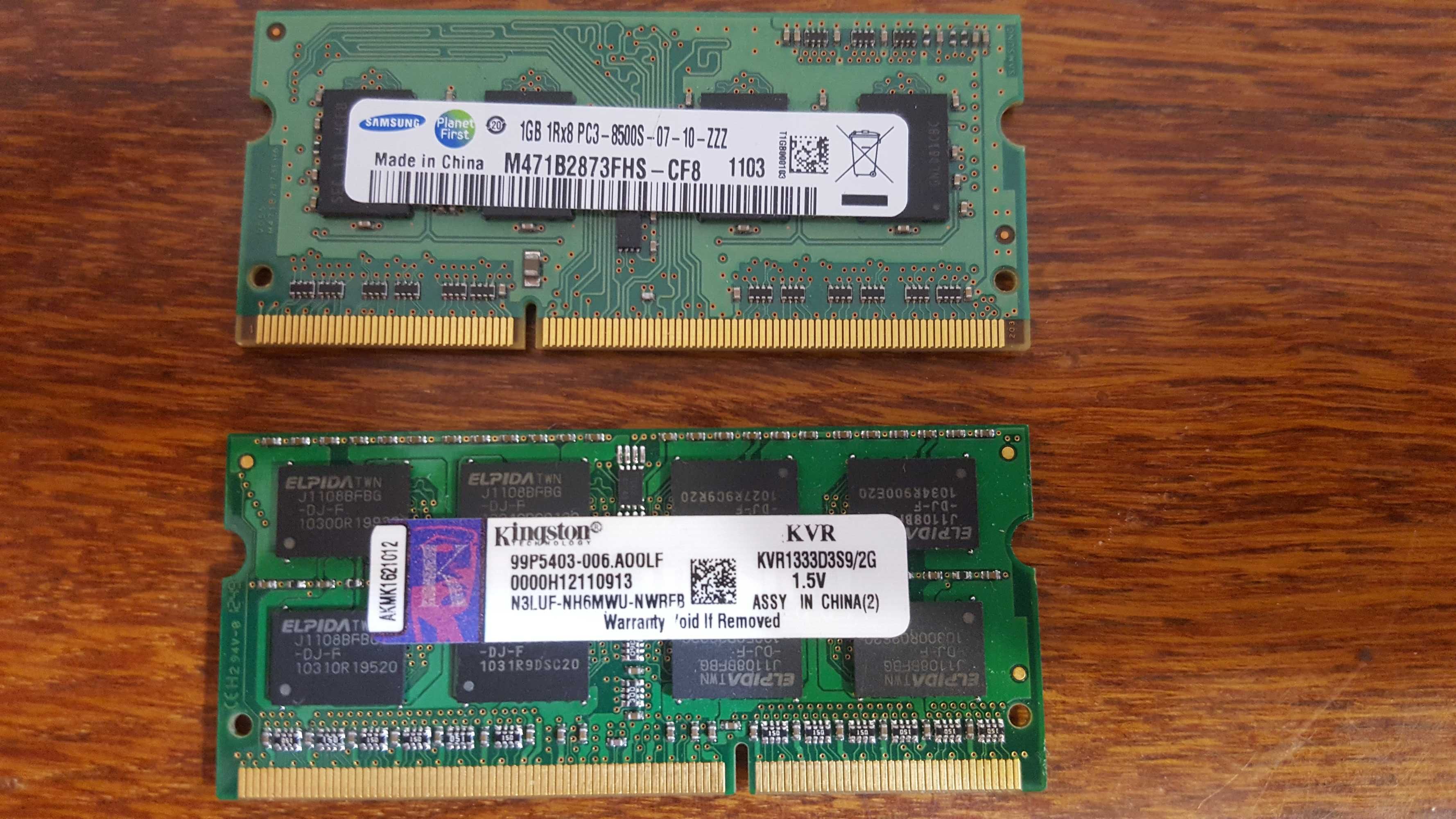 Модуль памяти SODIMM Samsung 1GB 2Rx8 PC3-8500S-7-10-F2 DDR3 1066Mhz