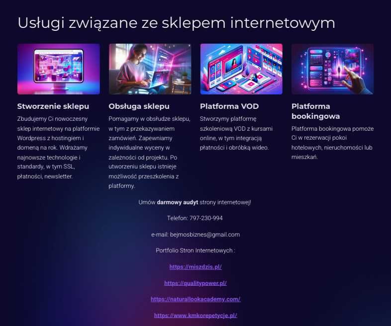 Strony internetowe | Sklep www | Tworzenie stron | Pozycjonowanie SEO