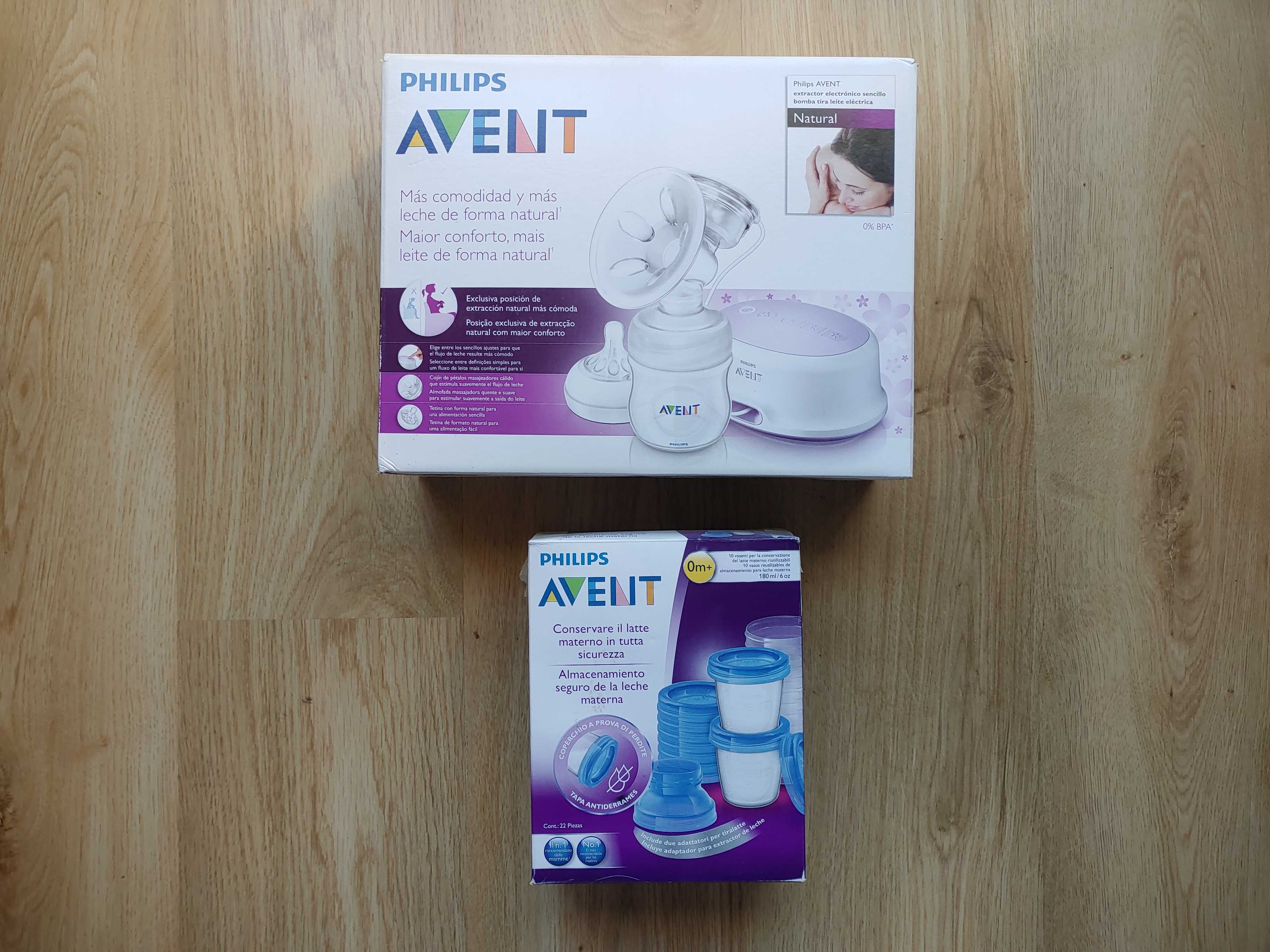 Avent extrator de leite + Copos para alimentação infantil