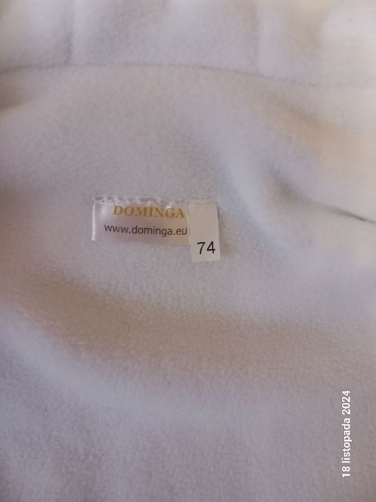 Biała zimowa kurteczka do chrztu 74cm