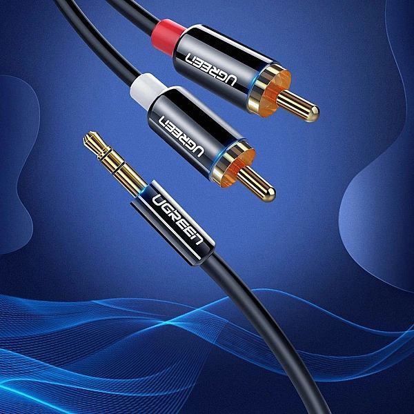 Ugreen kabel przewód audio 3,5 mm mini jack - 2rca 3m czarny (10590)