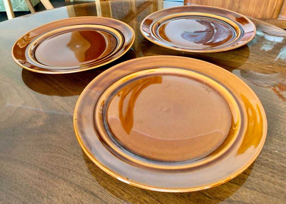 talerze płaskie, obiadowe porcelit PRUSZKÓW, vintage, idealne - PRL