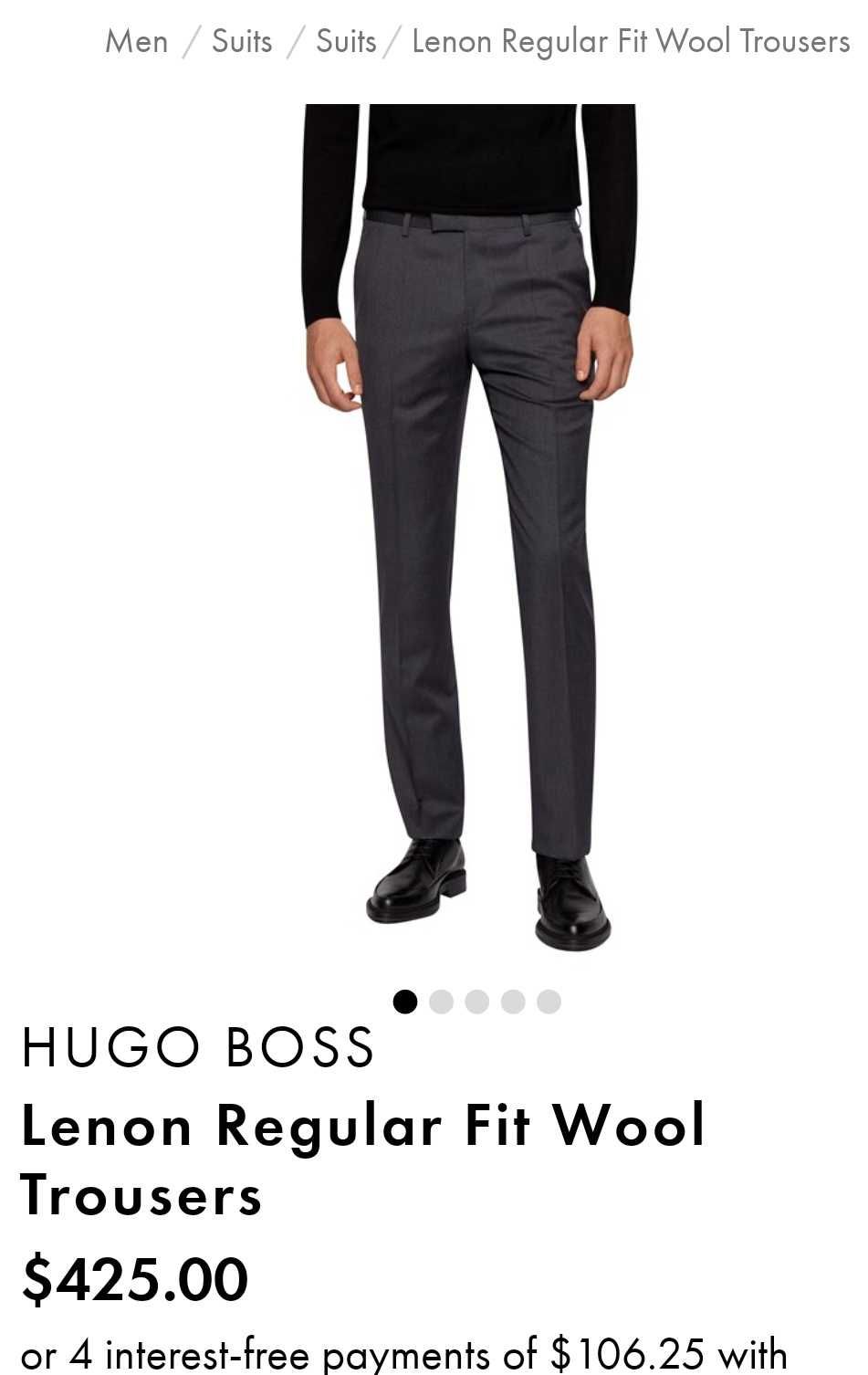 Джинсы брюки Hugo Boss wool trousers Germany w34 dark grey.