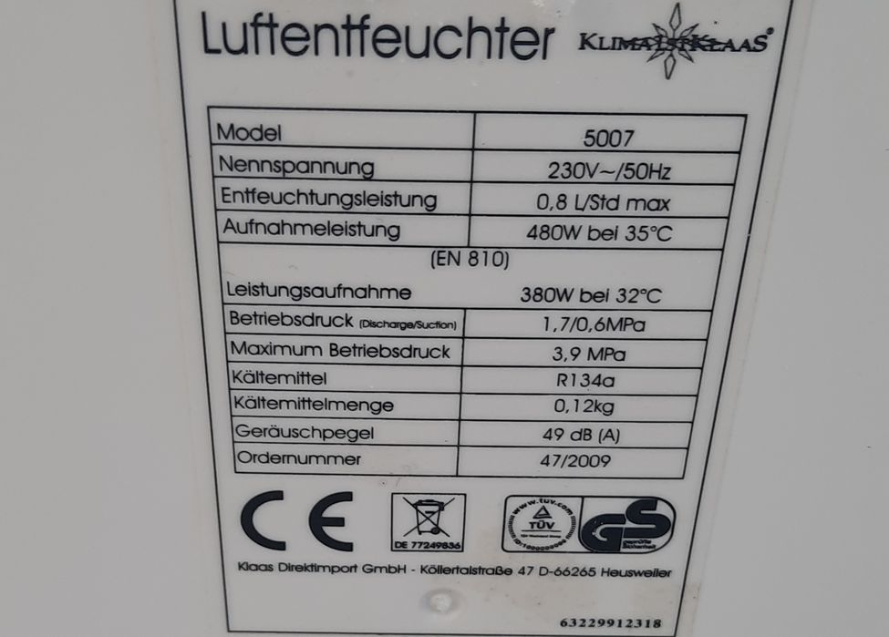 Осушувач повітря  20л на добу