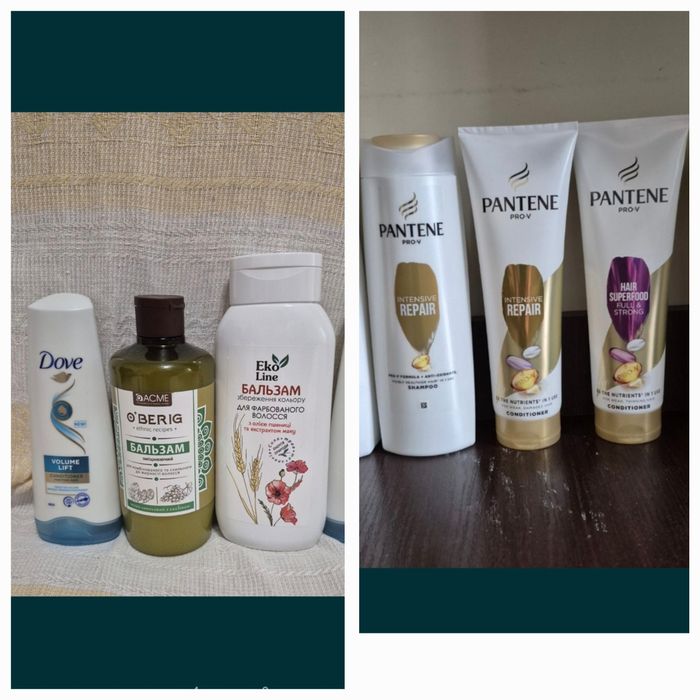 Шампунь, гель для душа, зубная паста