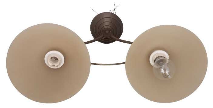 Żyrandol lampa oświetlenie 2 klosze lata 70-te