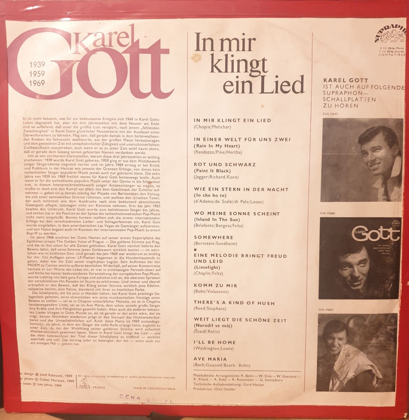 Płyta Vinylowa Karel Gott In mir klingt ein Lied