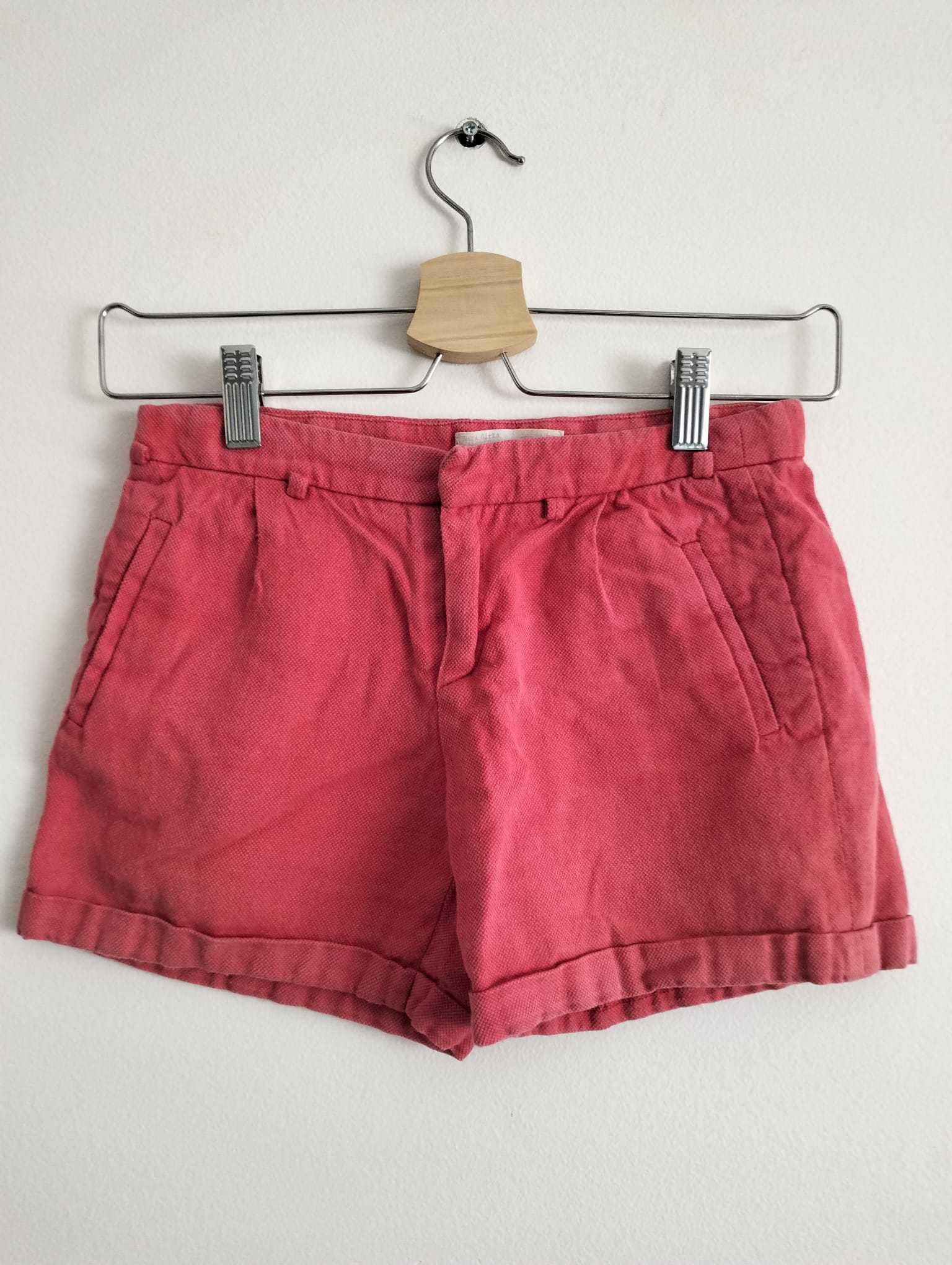 Calção Menina 9/10 anos sarja cor de cereja