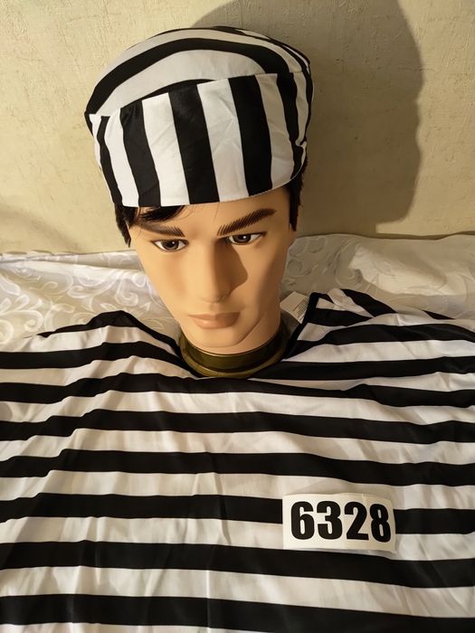 Strój przebranie więzień skazany przestępca rozmiar XXL