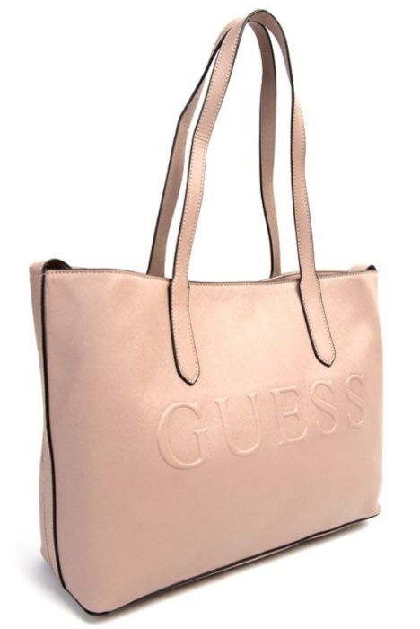 GUESS Oryginalna Damska Tote Torebka Shopperka Rozowa Pudrowy Roz