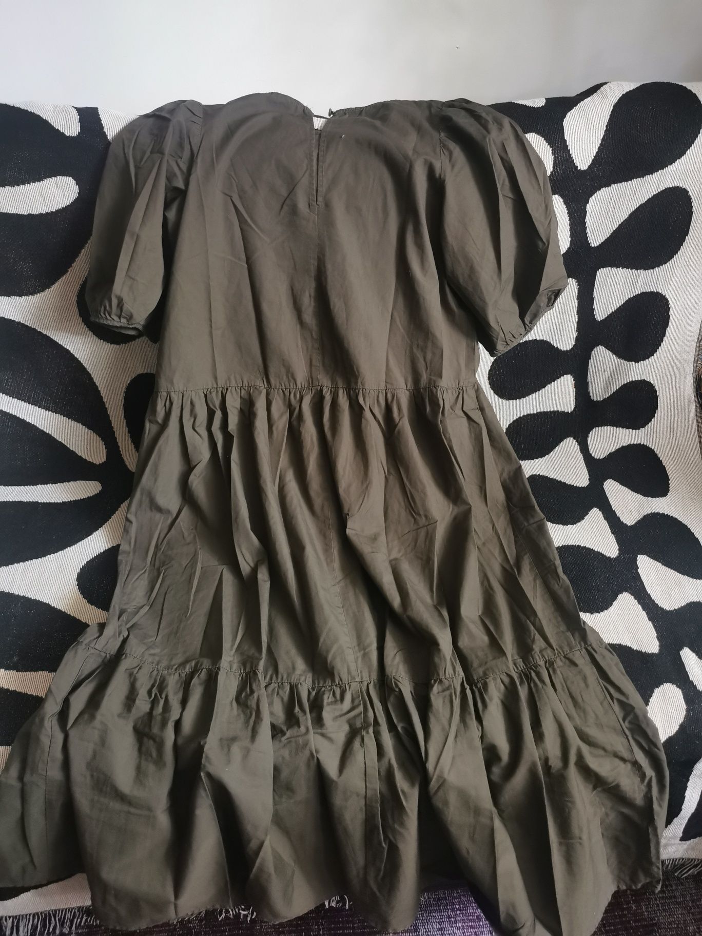 H&M sukienka khaki w stylu boho