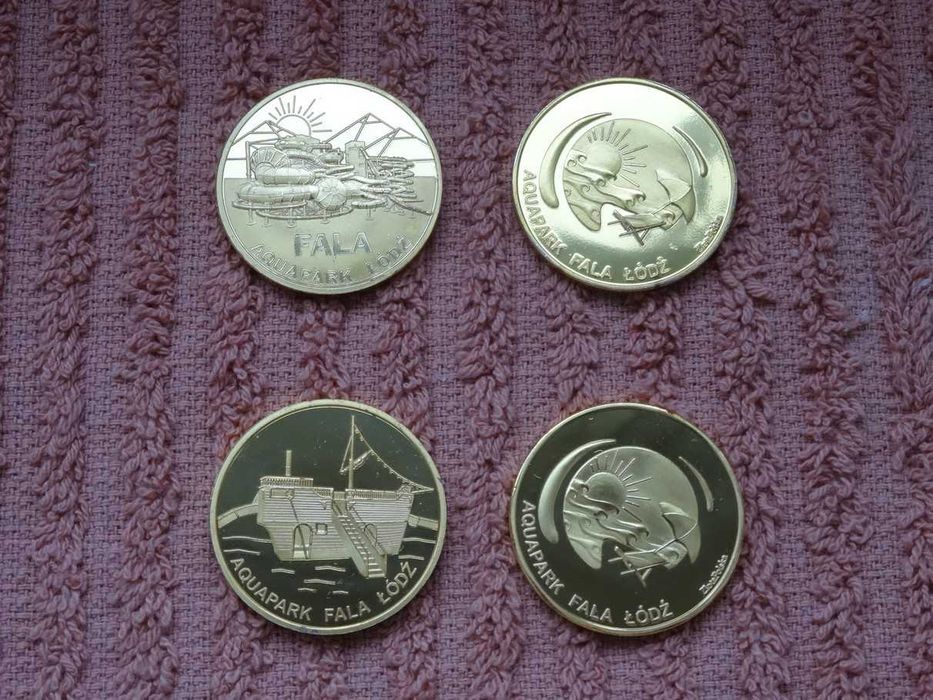 ZŁOTA POLSKA_Aquapark Łódź I i II zestaw 2 medali medal moneta _NOWE