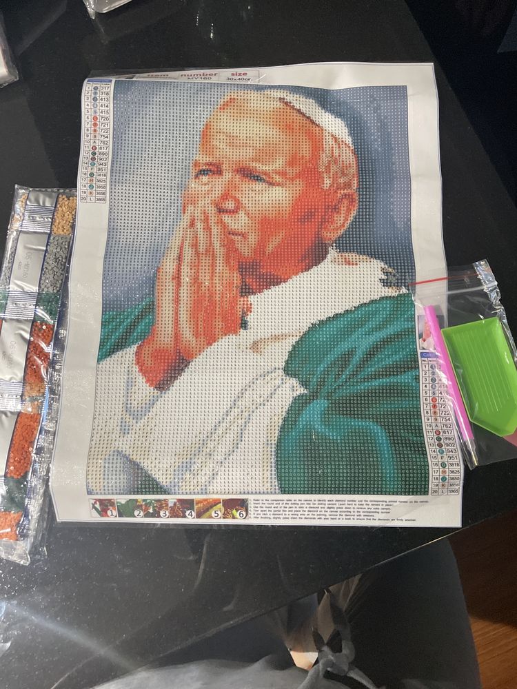Haft diamentowy Jan Paweł II nowy