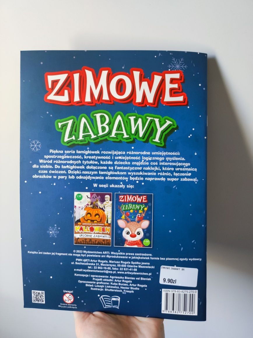 Zimowe zabawy książka NOWA z naklejkami