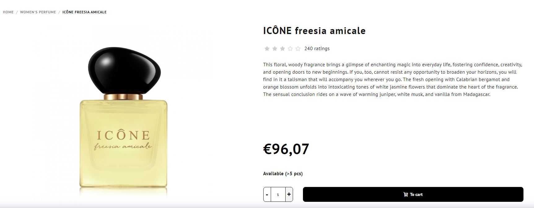парфюм Франція ICONE freesia amicale ОРИГІНАЛ жіночі 45 мл із 50