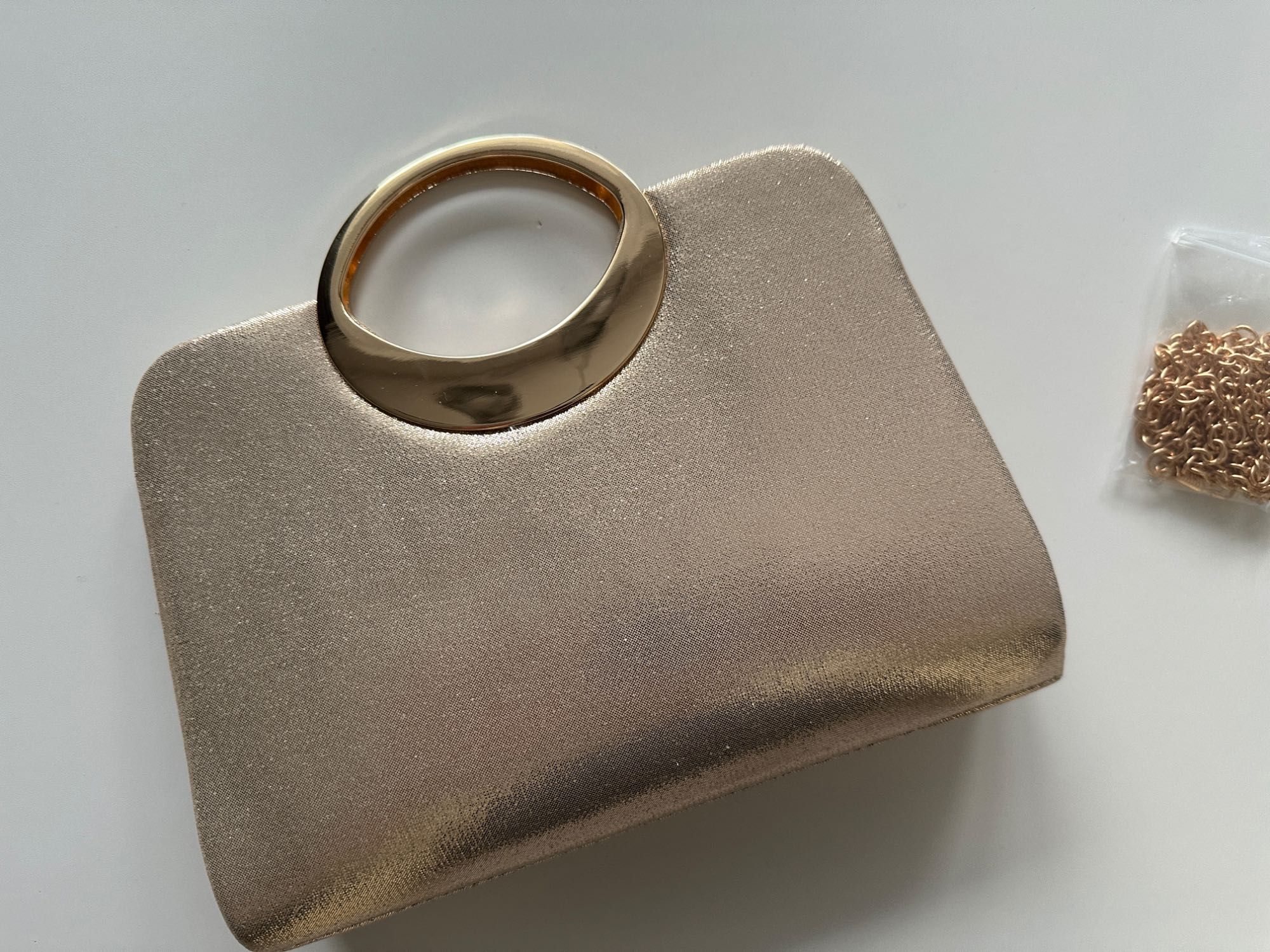 Nowa złota mała elegancka torebeczka torebka wesele