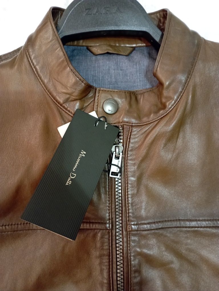 шкіряна куртка Massimo Dutti чоловіча