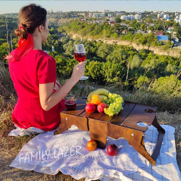 Дерев`яний столик корзина  Столік трансформер